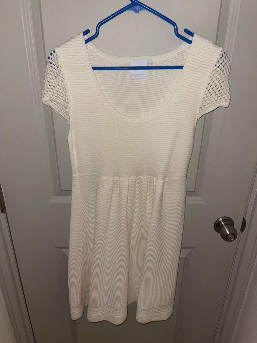 Asos Women's Maternity Cream Knit Scoop-Neck Dress
